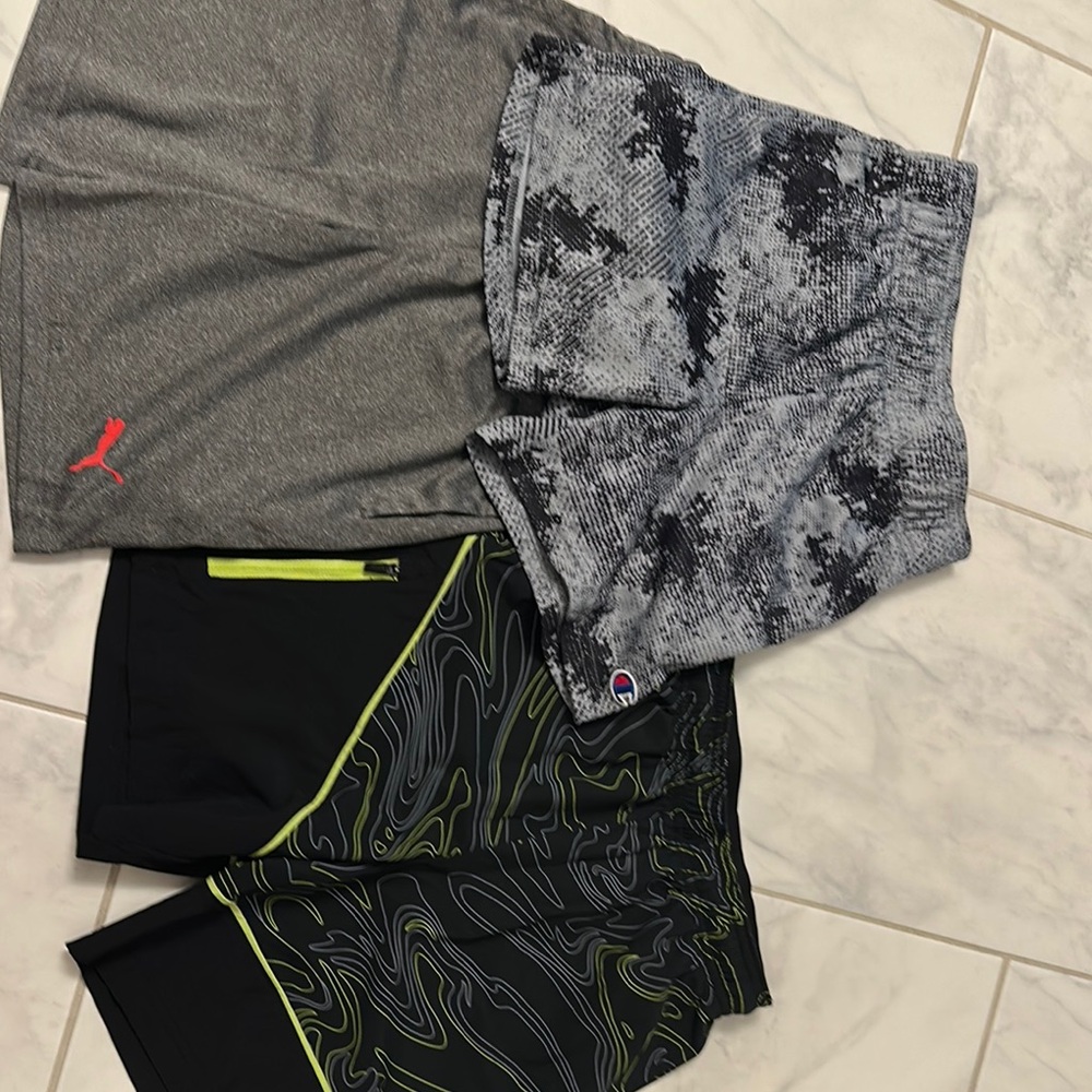3 pairs assorted Boys athletic Shorts.  Size 7/8   Very gently worn.